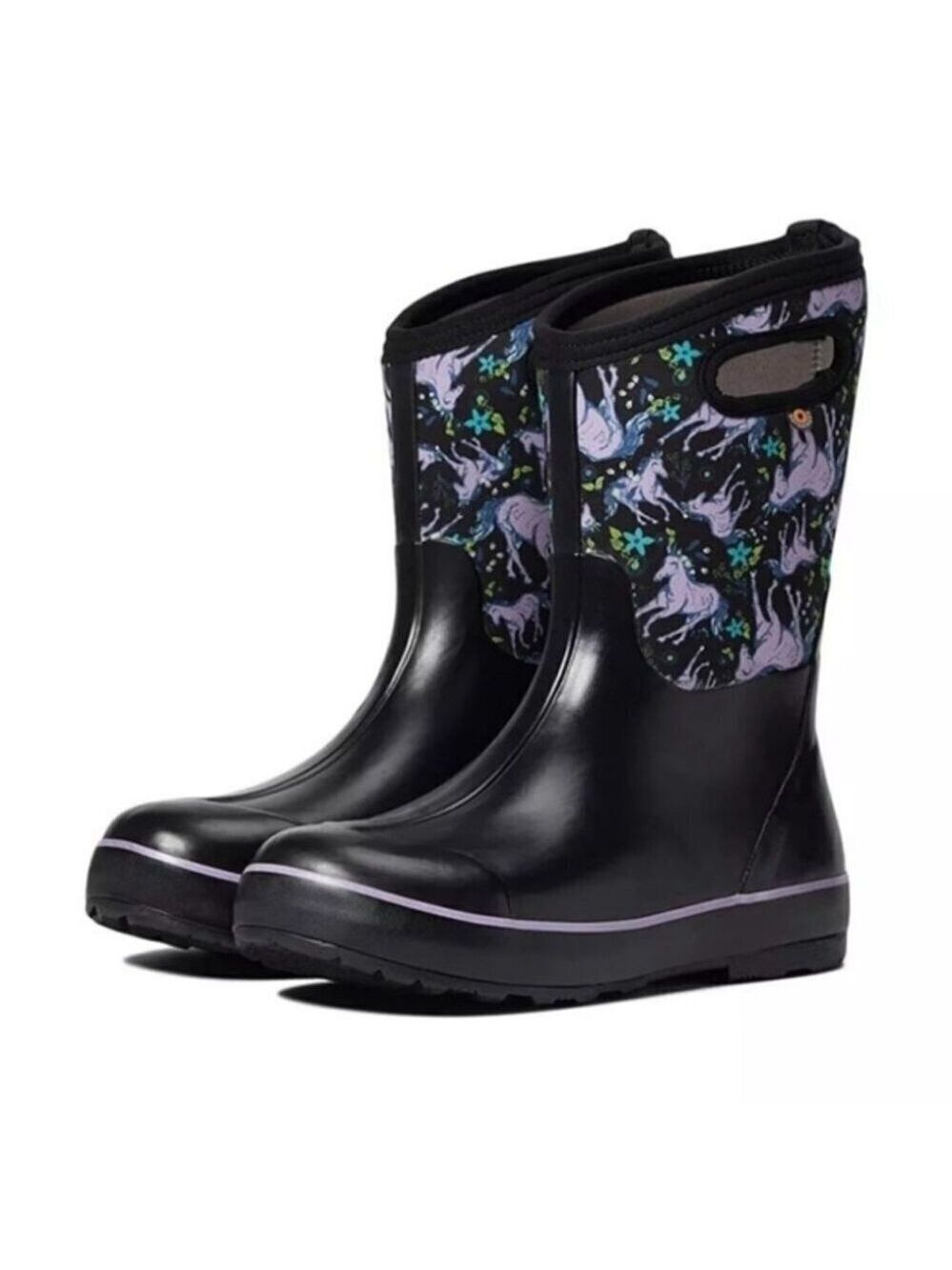 BOGS | Rain Boots Classic II Unicorn Awesome Black Purple Youth Sz 5